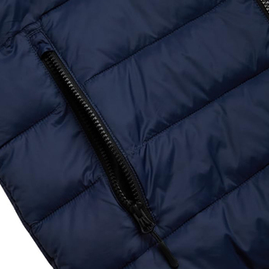 Veste d'hiver matelassée pour homme à capuche et fermeture éclair, personnalisée OEM, 100% duvet, rembourrage épais en polyester brillant, vente en gros - Product Image 5