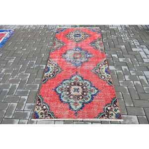 Tapis vintage 3,3x7,3 pi (100x221 cm), tapis turc rouge du sud-ouest - Product Image 1
