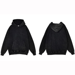 Sudadera con capucha de algodón 100% lavado Vintage de alta calidad para hombres Sublimación personalizada Básicos de lavado ácido de gran tamaño, mezcla de algodón - Product Image 4