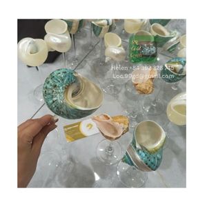 ÚNICA COPA PARA BEBER SEASHELL VIETNAM PROVEEDOR DIRECTO COPA DE VINO CONCHA PARA EVENTOS DE COMEDOR FINO DE LUJO - Product Image 1