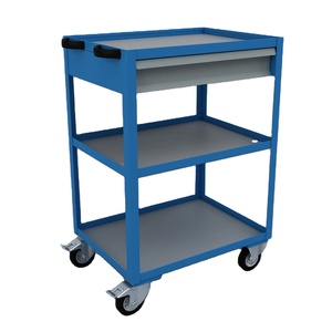 Garage d'atelier Armoire à outils en métal/Chariot à outils/Tiroirs à outils 3 étagères OEM/ODM/OBM Roulettes à usage moyen personnalisables Poudre - Product Image 1