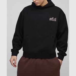 Vente de gros Sweat à capuche en coton saigné à l'acide avec poche Style Boxy surdimensionné Vintage Streetwear Hoodies pour hommes - Product Image 5