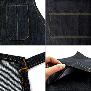 Custom Logo With Two-Pockets Black Color-Promotion <strong>Cotton</strong> Plain Full-Length <strong>Bib</strong> <strong>Adult</strong> Working Gardening Apron for Men's