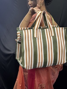 กระเป๋าผ้าไนลอนรีไซเคิลเป็นมิตรกับสิ่งแวดล้อม | กระเป๋าโท้ททำมือรีไซเคิลทำด้วยมือของอินเดีย - Product Image 2