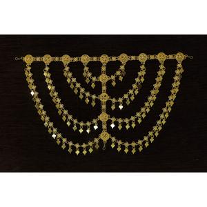 Chaîne de cheveux de mariée ethnique classique, bijou de tête traditionnel artisanal, Tikka Damdi plaqué or lourd, bijou de tête de mariée haut de gamme - Product Image 1