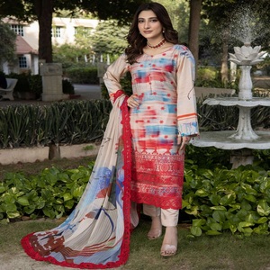 Dr Haris Vol SAMAR Collection Conjunto de 3 piezas de Sari Salwar de viscosa pakistaní para mujer Ropa India festiva para fiestas de bodas - Product Image 5