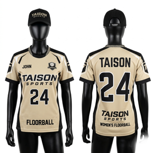 Maillot de Floorball en Polyester Maille Premium 180 GSM Bleu Ciel et Bleu Marine avec Panneaux, Design par Sublimation, Logo Personnalisé - Product Image 3