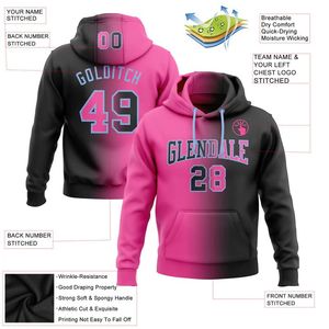 Premium Quality <b>Black</b> Pink Gradient Design Fleece Full Dye Sublimation Sweatshirts <b>Jumpers</b> <b>Mens</b> 100% Polyester Fleece Hoodies - Product Image 2