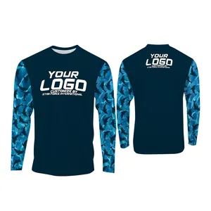 Custom Design Upf50 Quick Drying Breathable Fishing Jersey Men's Long Sleeve Vented Fishing Wear Sublimated Fishing Shirts