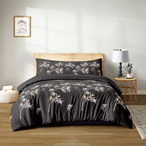 Set copripiumino 3 pezzi 100% poliestere con lenzuolo con angoli e federa, motivo vegetale, lavabile, biancheria da letto per la casa 100TC - Product Image 2