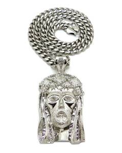 Cadena cubana de Plata de Ley 925 a la moda, colgante de cara de diamante cultivado Leb, estilo Hip Hop, regalo de compromiso de boda, collar de cadenas finas - Product Image 4