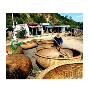 Bote tradicional Artisan Bamboo Coracle para pesca y decoración-Artesanía sostenible - Product Image 3