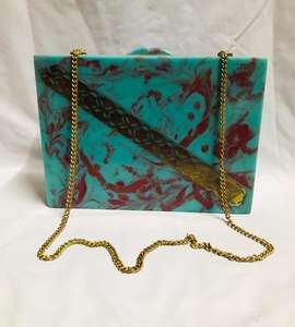 Hot Sale Clear Resin Clutch Bag with Chain Strap, Women's Fashion <b>Accessory</b> - Product Image 1