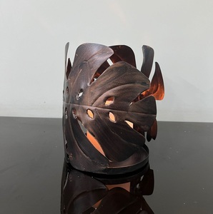 Candelero con forma de hoja de Metal alto, diseño agradable, portavelas de pilar de inauguración de la casa, decoración de Navidad para el jardín del hogar - Product Image 2