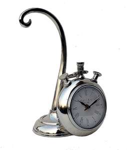 Reloj de mesa de latón antiguo personalizado de alta calidad, brújula de Metal con Base de madera, artículo decorativo hecho a mano marrón - Product Image 6