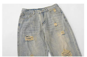 กางเกงยีนส์เดนิมทรงตรงขาหลวมสไตล์วินเทจสำหรับผู้ชาย ผ้าเดนิมเนื้อนุ่ม ระบายอากาศได้ดี เหมาะสำหรับฤดูหนาว ขายส่งจากโรงงานใหม่ - Product Image 5
