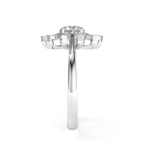 Bague de fiançailles pour femme en argent sterling et or rose, style floral, avec diamant de laboratoire taille ronde, par RITZIN - Product Image 3