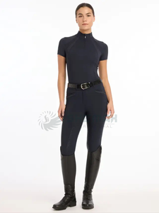 Manga de diseño flexible para mujer, capas base de equitación, Top base térmica con forro polar cepillado, cobertura interior de cuello alto - Product Image 3