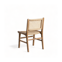 Chaise de salle à manger pliable en bois massif de style Mid-Century Modern avec dossier pour hôtel, chambre, extérieur, salon, jardin