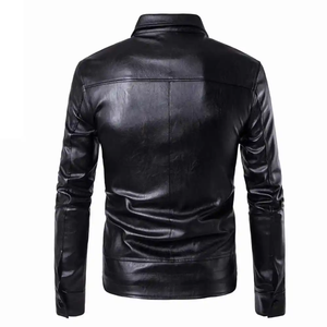Chaquetas de Cuero con Forro para Hombre de Alta Calidad, con Cuello Alto y Diseño Bordado en la Parte Delantera, Personalizables - Product Image 3