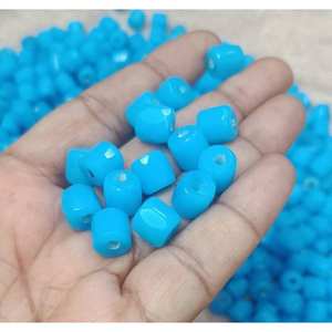 Perles en verre russe facetté bleu sur mesure, lot en vrac pour la fabrication de bijoux africains, perles de commerce, fabrication de colliers, artisanat, fournitures - Product Image 4