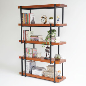LAM-SHELF 100x34x150 ซม. ชั้นวางหนังสือไม้และเหล็กแบบตั้งพื้นสำหรับห้องนั่งเล่น KTB68041 - Product Image 1