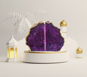 Vente en gros Agate Rangement de bureau Décoratif cristal naturel artisanat pierre naturelle serre-livres décoration de bureau serre-livres en agate dorée - Product Image 6