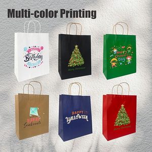 Bolsas de regalo de papel laminado con logotipo personalizado, bolsas de compras impresas en kraft para negocios - Product Image 1