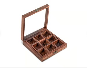 Caja de especias de madera de calidad natural con forma de cristal superior Estilo de cocina transparente Característica de color moderno Material ecológico - Product Image 4
