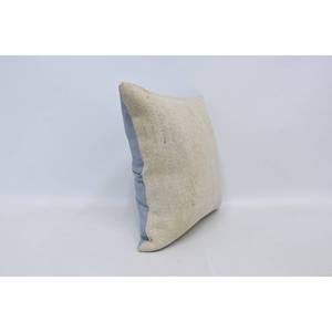 <b>Beige</b> Ikat Patchwork Wool Pillow 18x18 Inch Luxury Vintage Square Fabric <b>Cushion</b> for Living Room and Bedroom Decor - Product Image 3