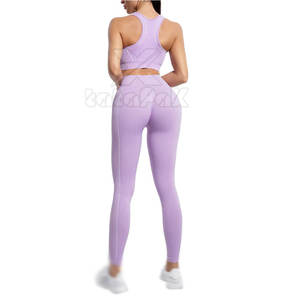 Conjunto de Yoga para Mujer de Alta Calidad, Personalizado, Sólido, Transpirable, Ecológico y Ligero, con Cintura Elástica, 2 Piezas - Precio Bajo - Product Image 4