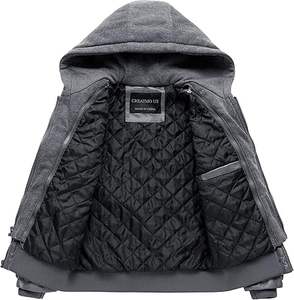 แจ็คเก็ตหนังแท้คุณภาพสูงสำหรับผู้ชาย ไซส์ใหญ่ กันลม สำหรับใช้งานกลางแจ้ง ผ้าสภาพใหม่ ขายส่ง พร้อมโลโก้สั่งทำ - Product Image 2