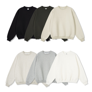 Sweatshirts d'hiver pour hommes à épaules tombantes brodés molleton de coton mélangé commandes en gros B2B - Product Image 1