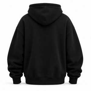 เสื้อฮู้ดดี้สีดำขนาดใหญ่พิเศษ พร้อมดีไซน์กระเป๋าปักลาย 3 มิติ คุณภาพพรีเมียม ผ้าฟลีซหนานุ่ม ระบายอากาศได้ดี เหมาะสำหรับทุกเพศทุกวัย ใส่ได้ในฤดูหนาว - Product Image 2
