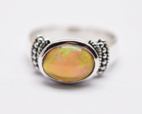 Bague en opale éthiopienne naturelle, bijoux fins, argent sterling 92,5, opale de feu Flyshy, cadeau de Noël