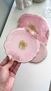 Superbes sous-verres en résine de luxe faits à la main, coussinets carrés de couleur personnalisables pour ensemble de tapis de cuisine de table au meilleur prix - Product Image 3