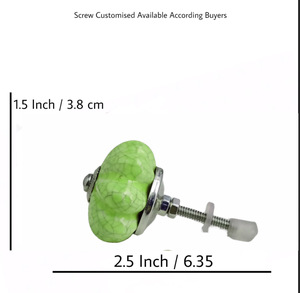 Vente chaude Vert Craquelé Melon Boutons En Céramique Tiroir Industriel Armoire Poignée Tire pour Cuisine Chambre pour Armoire Commode-CK - Product Image 3
