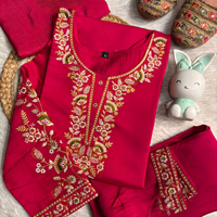 Kain Muslin Sutra Viscose Tebal Polos Lurus Musim Panas Pakaian Etnik Wanita Bordir Alami Bernapas Dapat Dicuci Elegan V-neck
