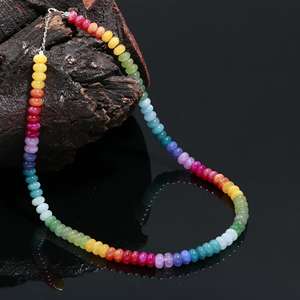 ผู้ขายที่ดีที่สุดสร้อยคอลูกปัดพลอยผสมลูกปัดรูปทรงกลมเรียบสร้อยคอออกแบบสีรุ้งของขวัญเครื่องประดับงบเครื่องประดับ - Product Image 3