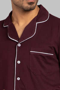 Pyjama en satin de soie 100% luxueux et respirant pour homme, chemise de nuit à boutons, pantalon de détente - Product Image 5