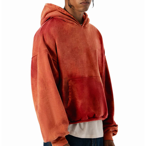 เสื้อฮู้ดผ้าฝ้าย100% สองชั้นสำหรับผู้ชายเสื้อฮู้ดสั่งทำ500gsm โรงงาน - Product Image 5