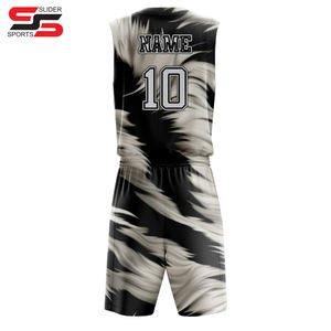 Uniforme de Baloncesto Personalizado de Doble Cara, Camiseta y Pantalones Cortos de Baloncesto Reversibles Sublimados sin Mangas - Product Image 2