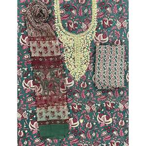 Salwar Kameez de Algodón Estampado Sin Coser, Estilo Pakistaní, Vestido Indio para Fiestas, Opción de Saree con Cuello Cosido Disponible - Product Image 1