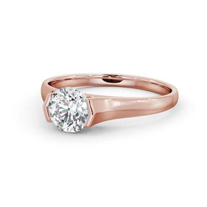 แหวนเพชรทรงกลมคุณภาพสูง ผลิตในห้องปฏิบัติการ ทอง 10k เครื่องประดับชั้นดี แหวนหมั้นเพชรเม็ดเดี่ยวทรงสวย ดีไซน์ขอบเพชร แหวนแต่งงานสำหรับขาย - Product Image 1