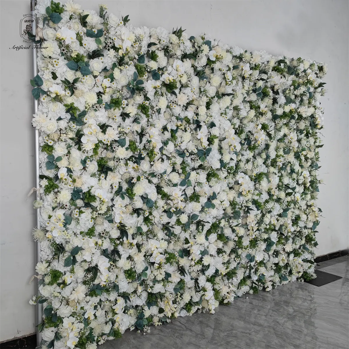 DKB роскошный фон для свадебного мероприятия декорации сцены белые зеленые листья занавес свернуть цветочные стены