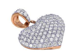 Pendentif en forme de cœur avec Moissanite glacé fait à la main pour hommes et femmes - Product Image 2