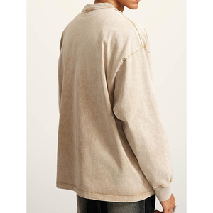 เสื้อสเวตเชิ้ตผ้าฝ้ายสำหรับผู้ชายเสื้อ100% กันหดคอกลมลายกรดซักแบบปรับแต่งได้ไซส์ใหญ่ - Product Image 3
