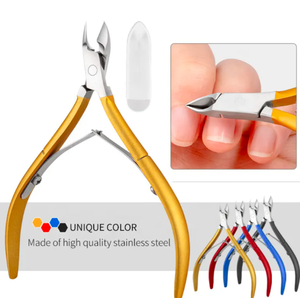 Pinzas de tijera de hoja curva de acero inoxidable, removedor de cutículas de piel muerta para pedicura, corte de uñas, arte, uso de dedos de bebé - Product Image 5