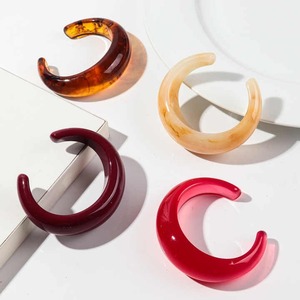 Bracelet jonc en résine fine géométrie acrylique grosse pile acétate été lisse cadeau pour son artisanat Javed ange étanche - Product Image 6