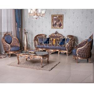 Conjunto de sofás tallados a mano de diseño Ultra lujoso, muebles de salón con temática rústica para el hogar, de madera antigua, para sala de estar - Product Image 1